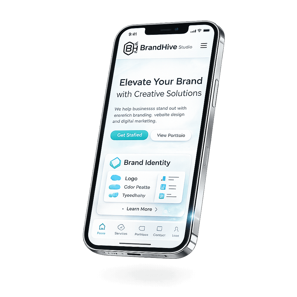 Responsive mobile homepage mockup showcase