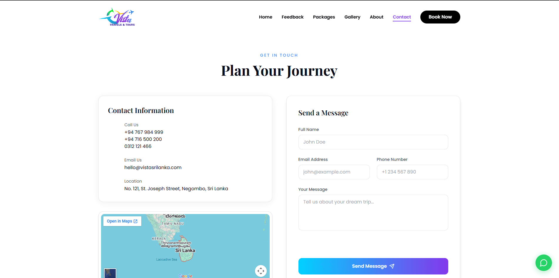 Vista Travels and Tours - Website Design Image 2